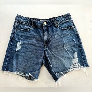 Kut from the Kloth Hailey Bermuda Denim Shorts Women's 6 High Rise Distressed